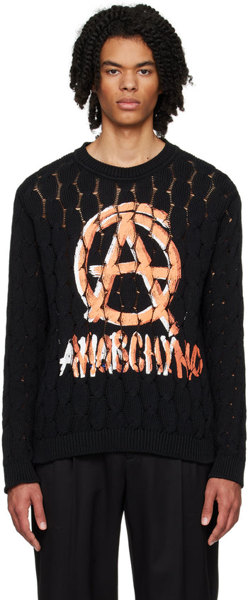 Black Anarchy Sweater by Moschino