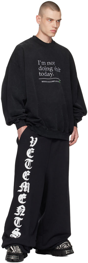 VETEMENTS Black Anarchy Sweatpants by Vetements