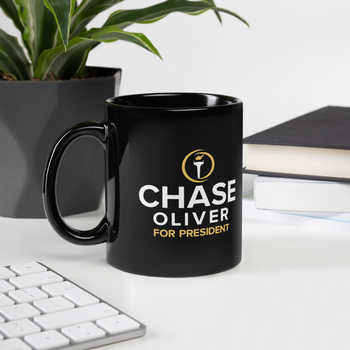 Chase Oliver for President Black Glossy Mug - Proud Libertarian - Chase Oliver
