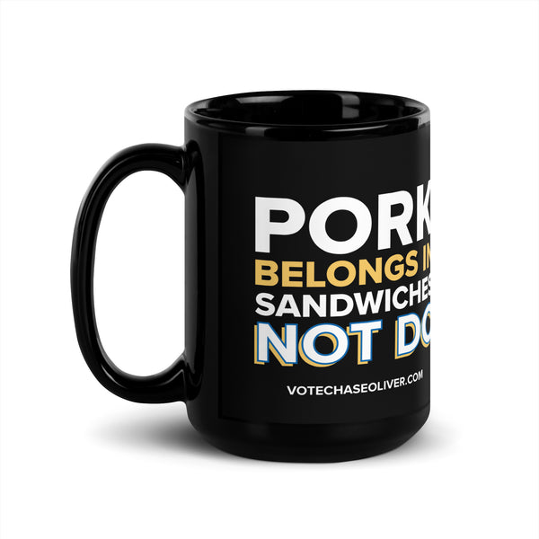 Pork Belongs in Sandwiches, not DC Black Glossy Mug