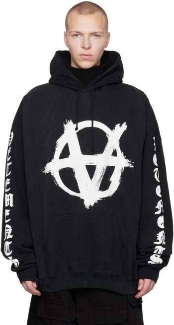 VETEMENTS Black Reverse Anarchy Hoodie by Vetements