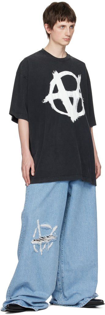 VETEMENTS Black Reverse Anarchy T-Shirt by Vetements