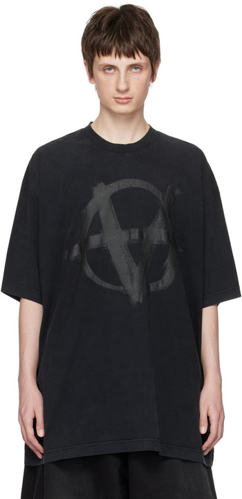 VETEMENTS Black Reverse Anarchy T-Shirt by Vetements