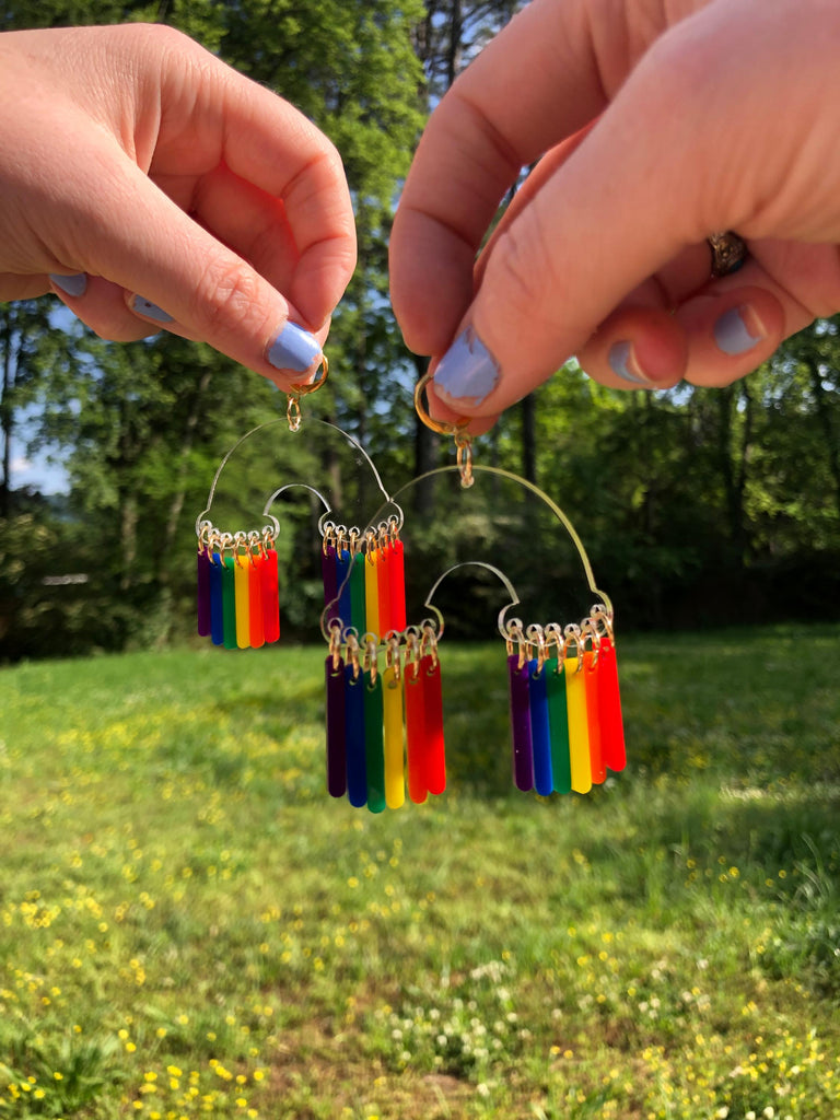 Rainbow Cloud Pride Earrings