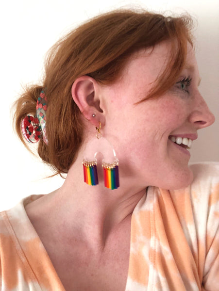 Rainbow Cloud Pride Earrings