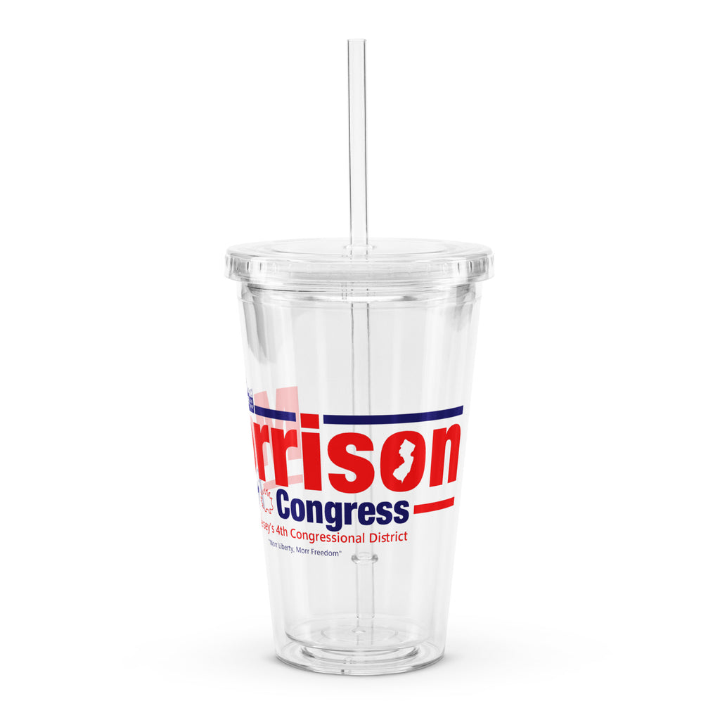 Morrison for New Jersey Clear plastic tumbler