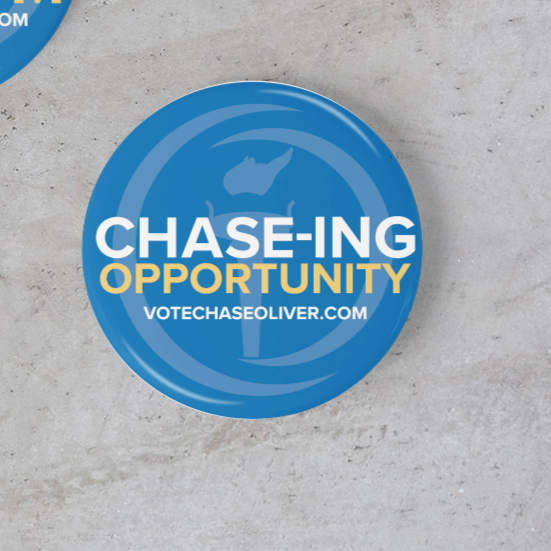 Chase Oliver for President Single Button - Proud Libertarian - Chase Oliver