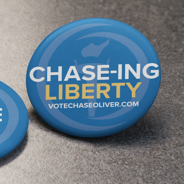 Chase Oliver for President Single Button - Proud Libertarian - Chase Oliver