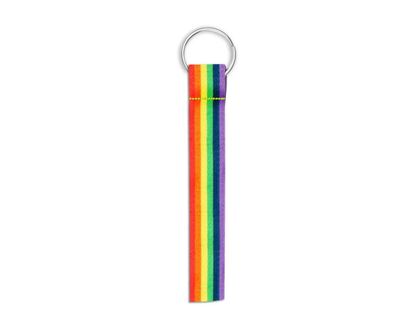 25 Pack Rainbow Gay Pride Flag Lanyard Style Keychains (25 Keychains)