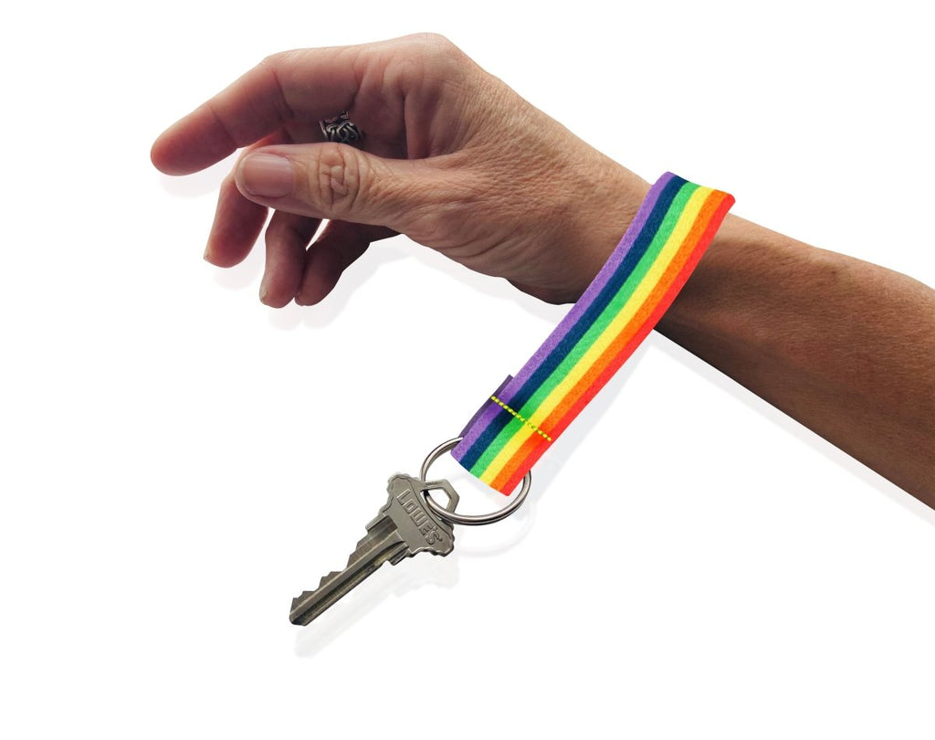 25 Pack Rainbow Gay Pride Flag Lanyard Style Keychains (25 Keychains)