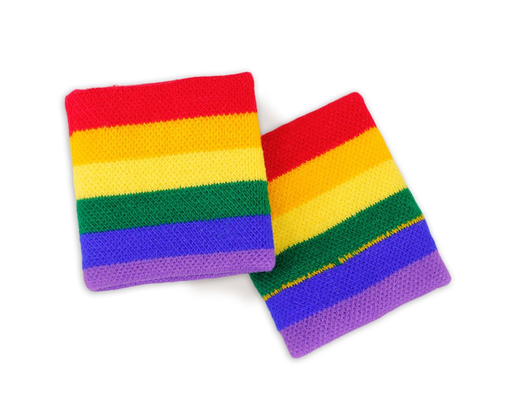 25 Pack Rainbow Gay Pride Sport Sweat Bands (25 Pairs)