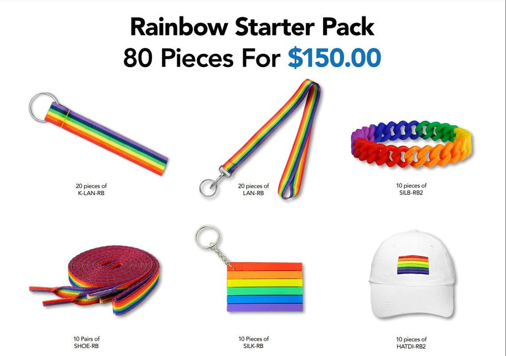 80 Pc Rainbow Flag LGBTQ Pride Variety Pack Bundle (Small - 80 Pieces)