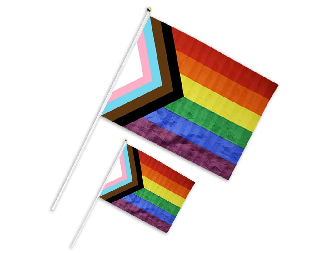 50 Pack Small Quasar LGBTQ Flags on a Stick (50 Flags)