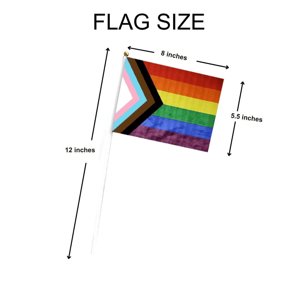 50 Pack Small Quasar LGBTQ Flags on a Stick (50 Flags)