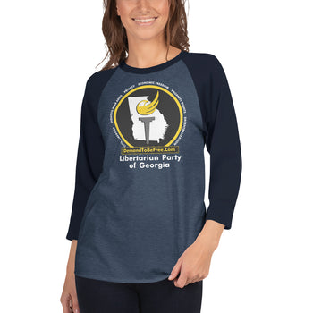 Libertarian Party of Georgia 3/4 sleeve raglan shirt