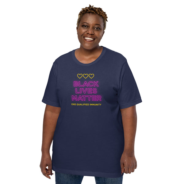 Black Lives Matter Neon Sign Short-Sleeve Unisex T-Shirt