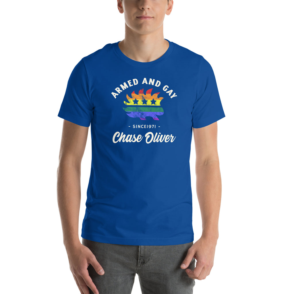 Armed and Gay - Vote Chase Oliver Unisex t-shirt