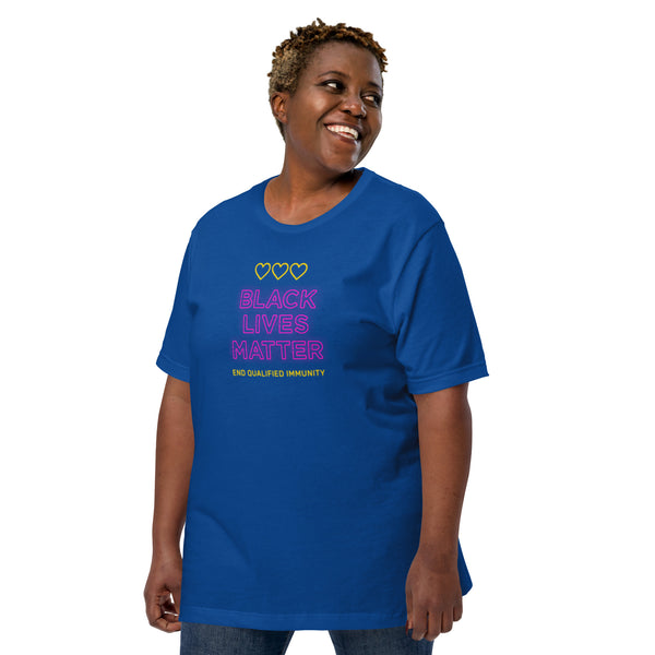 Black Lives Matter Neon Sign Short-Sleeve Unisex T-Shirt