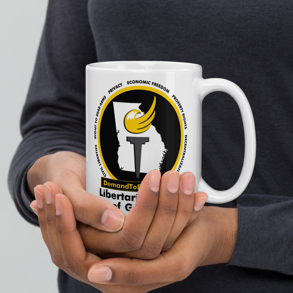 Libertarian Party of Georgia White glossy mug