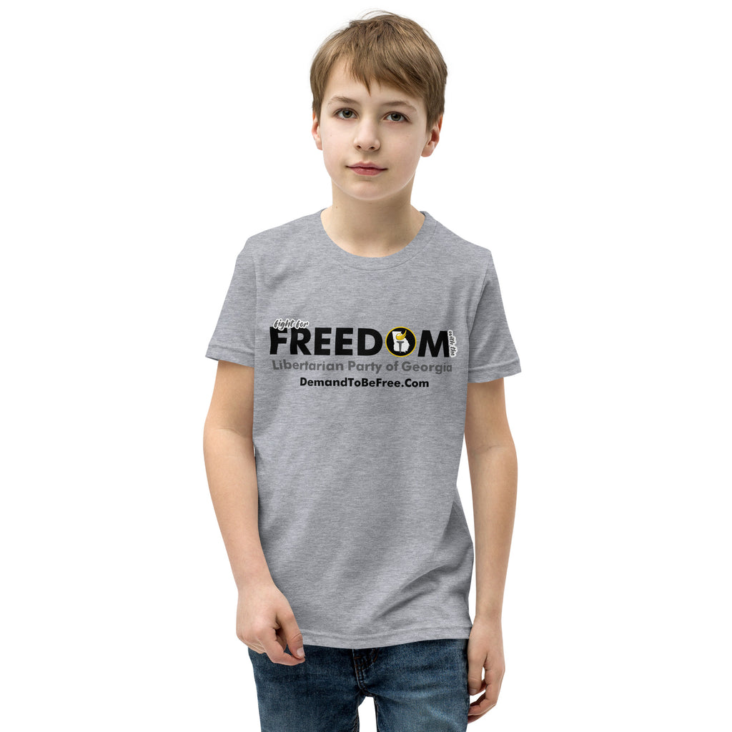 Fight for Freedom Libertarian Party of Georgia Youth Short Sleeve T-Shirt - Proud Libertarian - Libertarian Party of Georgia