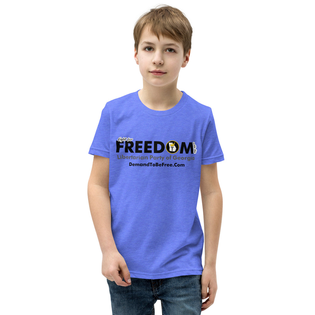 Fight for Freedom Libertarian Party of Georgia Youth Short Sleeve T-Shirt - Proud Libertarian - Libertarian Party of Georgia