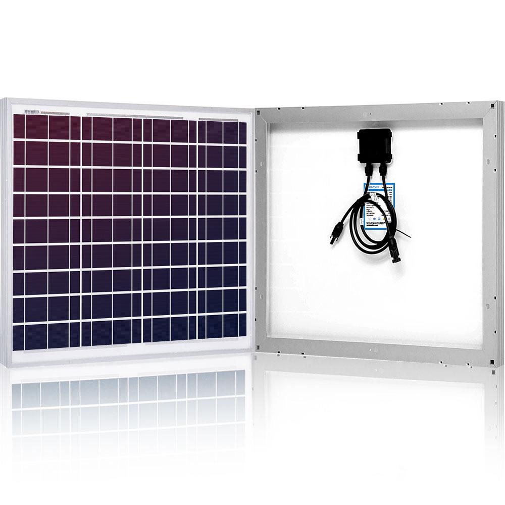 50W 12V Solar Charger Kit, 5A Charge Controller with Alligator Clips by ACOPOWER - Proud Libertarian - ACOPOWER