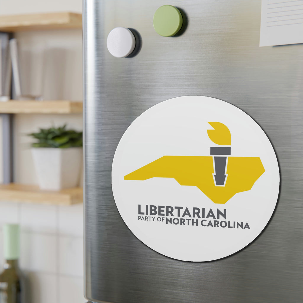 LPNC Die-Cut Magnets - Proud Libertarian - Libertarian Party of North Carolina