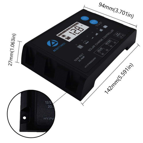 200 Watt 12 Volt Monocrystalline Solar RV Kit w/ 20A PWM Charge Controller (1x200W 20A Kit) by ACOPOWER - Proud Libertarian - ACOPOWER