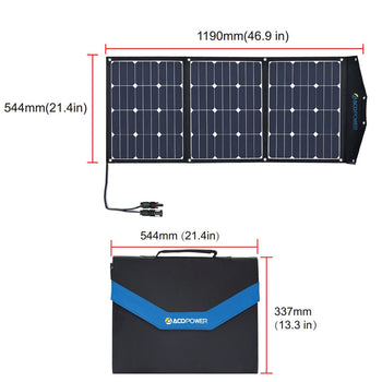 High Efficiency 90W Tri-Fold (3 x 30w) Foldable Solar Panel Kit Suitcase by ACOPOWER - Proud Libertarian - ACOPOWER