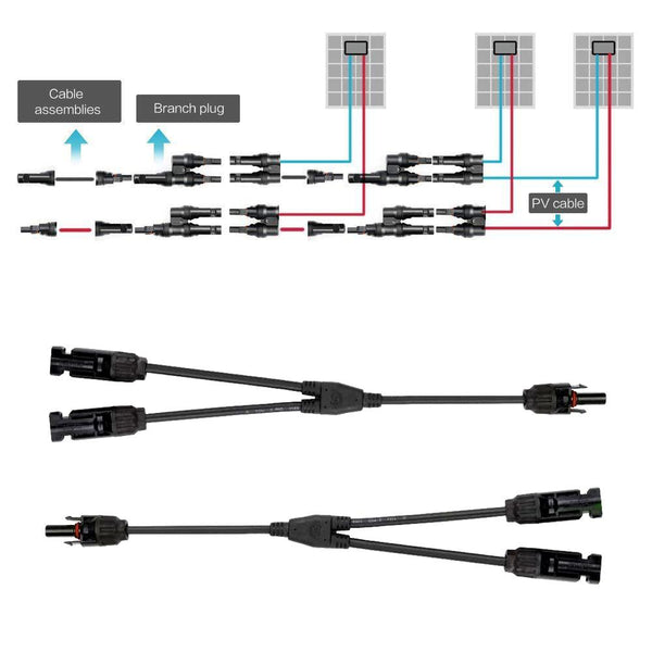 1 Pair Solar Panel MC4 T/Y Connectors by ACOPOWER - Proud Libertarian - ACOPOWER