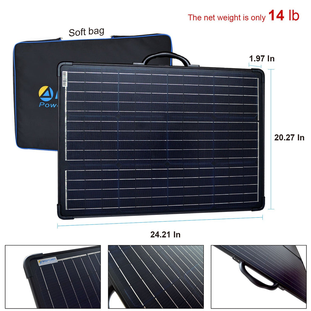 PLK 120W Portable Solar Panel Kit Lightweight Briefcase by ACOPOWER - Proud Libertarian - ACOPOWER