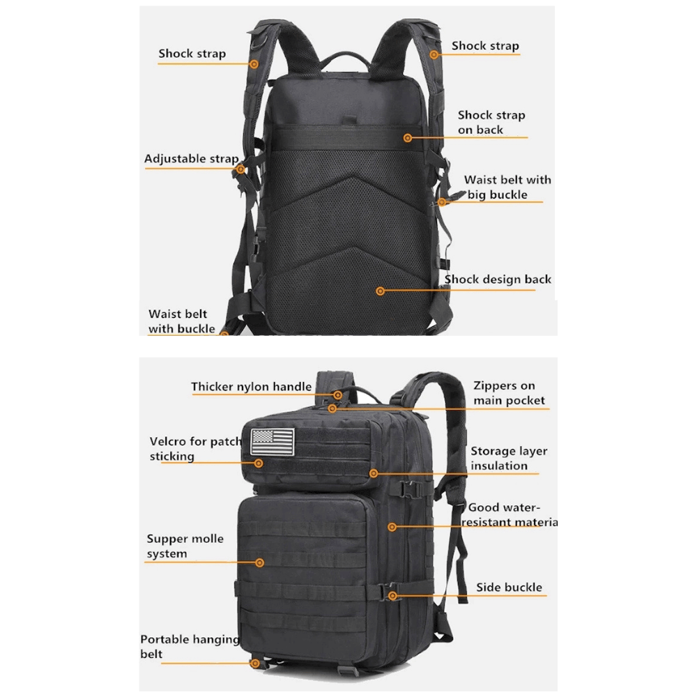 Tactical Military 45L Molle Rucksack Backpack by Jupiter Gear - Proud Libertarian - Jupiter Gear