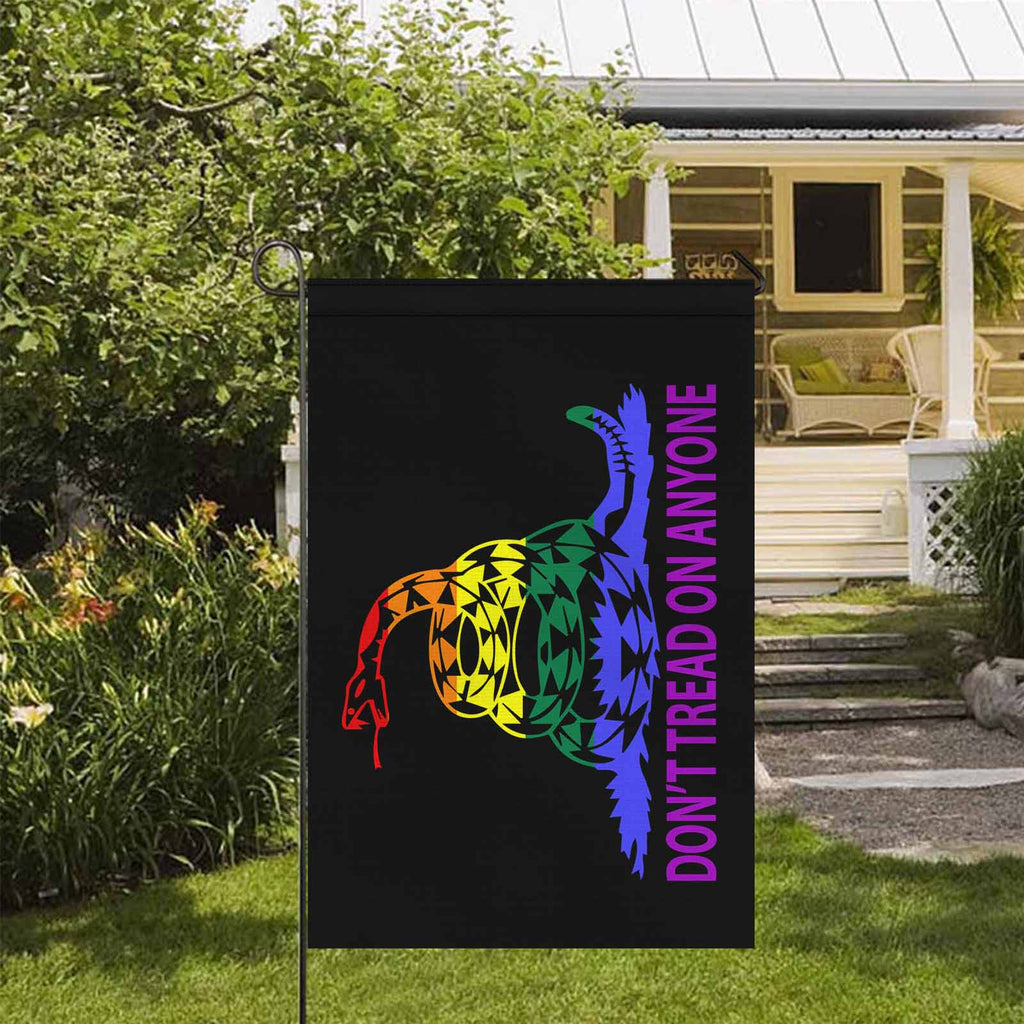 Don't Tread on Anyone LGBT Two Sided Garden Flag 12" x 18"