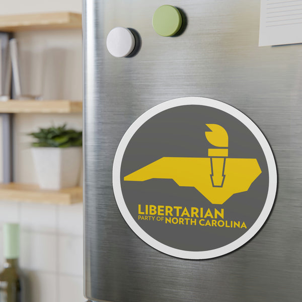 LPNC Die-Cut Magnets - Proud Libertarian - Libertarian Party of North Carolina