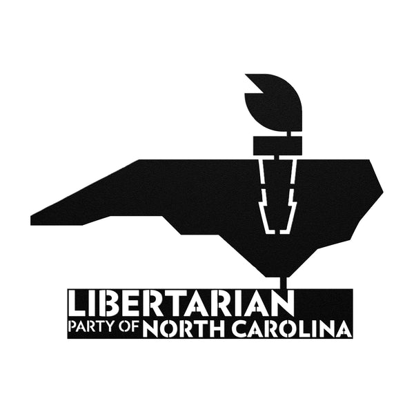 LPNC Die-Cut Metal Sign - Proud Libertarian - Libertarian Party of North Carolina