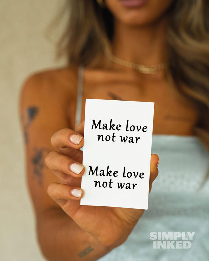 Make Love Not War Tattoo by Simply Inked - Proud Libertarian - Simply Inked