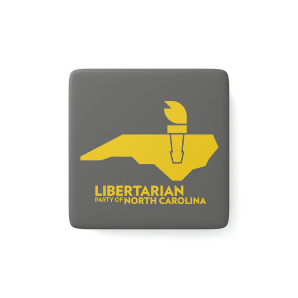 LPNC Porcelain Magnet, Square - Proud Libertarian - Libertarian Party of North Carolina