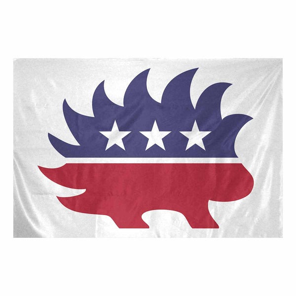 Red white and Blue Porcupine Single Sided Wall Tapestry 90"x 60" - Proud Libertarian - Proud Libertarian