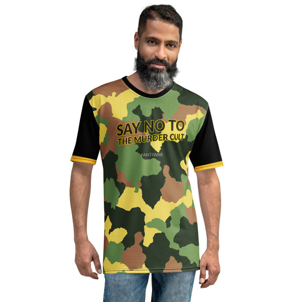 Say No to the Murder Cult Anti-war Ringer Tee Men's Camo T-shirt - Proud Libertarian - Proud Libertarian