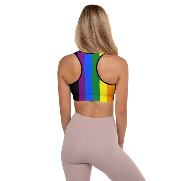 Don't Tread on Anyone LGBT Padded Sports Bra - Proud Libertarian - Proud Libertarian