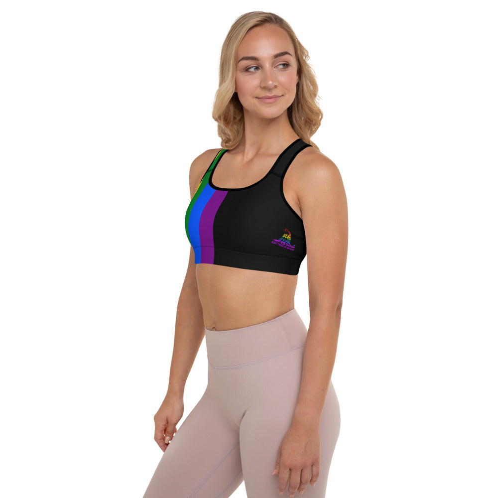 Don't Tread on Anyone LGBT Padded Sports Bra - Proud Libertarian - Proud Libertarian