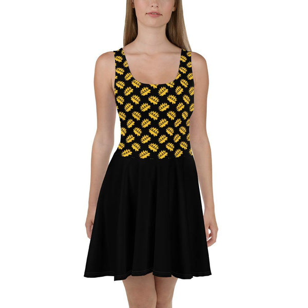 Ancap Porcupine Skater Dress (Black) - Proud Libertarian - Proud Libertarian