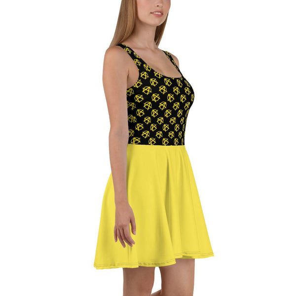 Ancap Anarchy Skater Dress (yellow) - Proud Libertarian - Libertarian Frontier