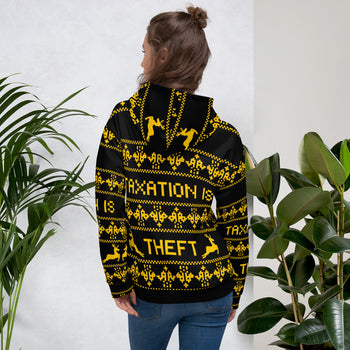 Taxation is Theft Ugly Christmas Sweater Unisex Hoodie - Proud Libertarian - Proud Libertarian