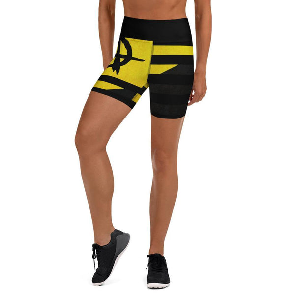 Ancap Anarchy Yoga Shorts - Proud Libertarian - Proud Libertarian