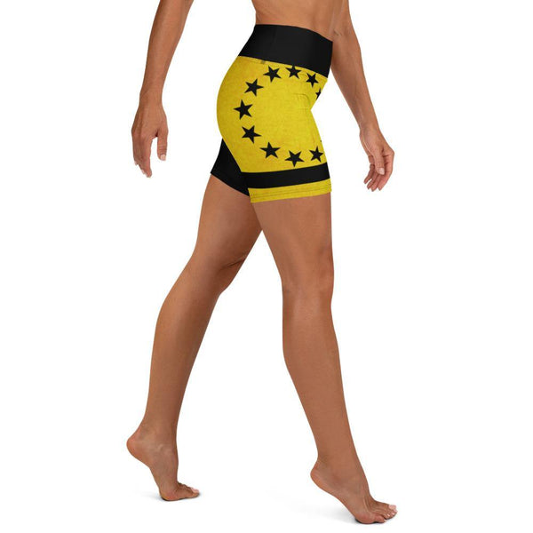 Ancap 13 Star Yoga Shorts - Proud Libertarian - Proud Libertarian