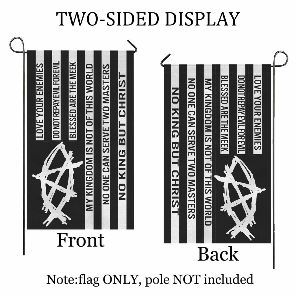 AnarchoChristian - No King But Christ Double-Sided Flag - Proud Libertarian - Anarchochristian