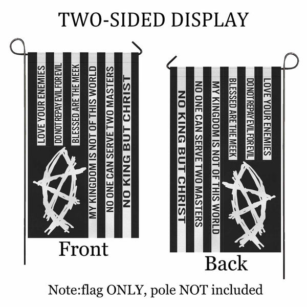 AnarchoChristian - No King But Christ Double-Sided Flag - Proud Libertarian - Anarchochristian