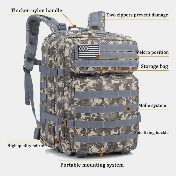 Tactical Military 45L Molle Rucksack Backpack by Jupiter Gear - Proud Libertarian - Jupiter Gear