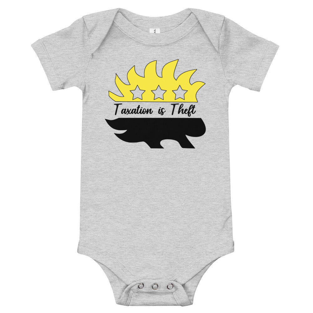 Taxation is Theft Porcupine Baby short sleeve one piece - Proud Libertarian - Rachael Revolution